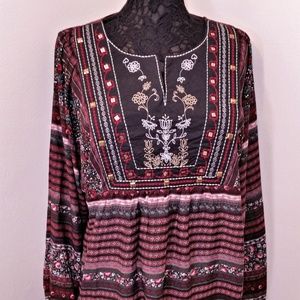 <3 ART AND SOUL Women's Size XL Blouse Top Shirt